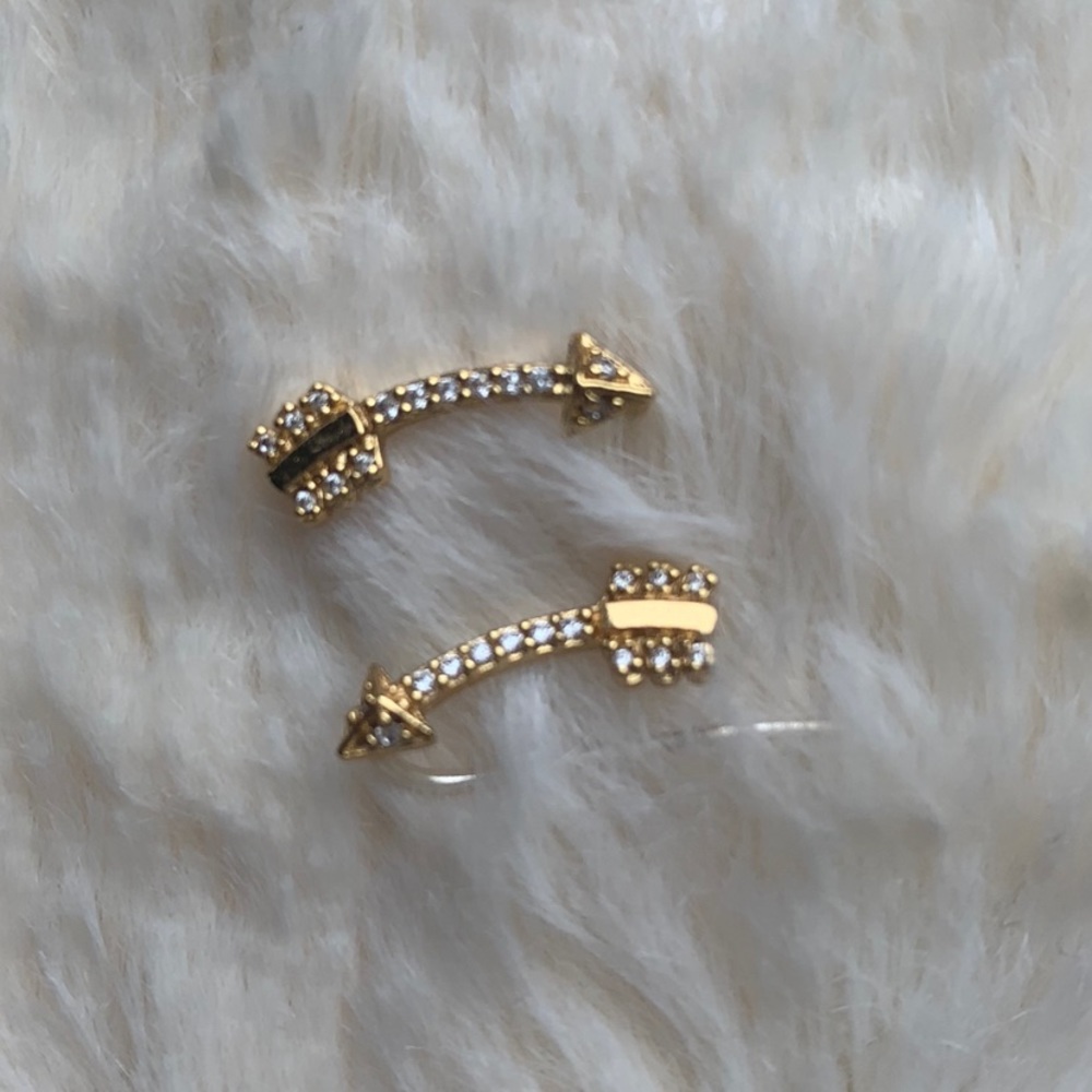 Pave Arrow Ear Climbers